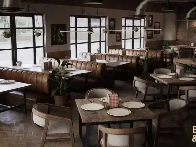 Pizza Restaurant Environment Low-poly 3D model