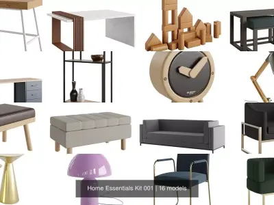 Home Essentials Kit 001 3D Model Collection