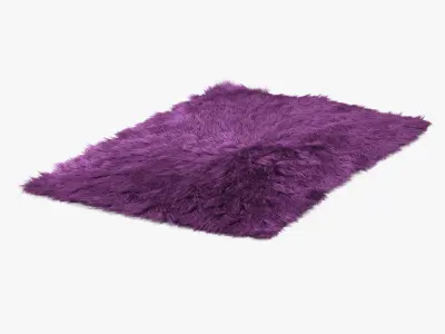 Shaggy Fur Rectangle rug 3D model