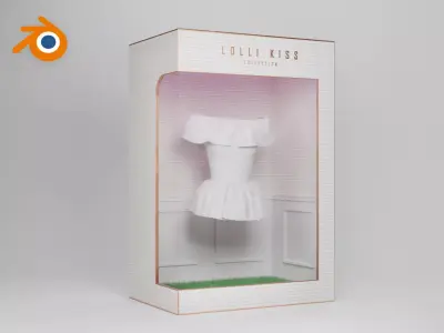 3D animated NFT Fashion box template for Blender Cycles 3D model