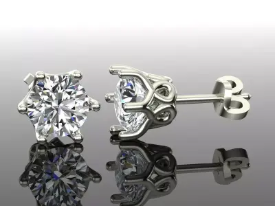 Women Diamond Earrings 3D print model 95