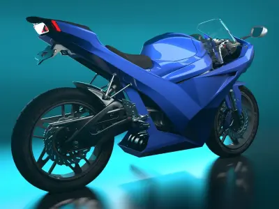 Motorcycle concept  Low-poly 3D model