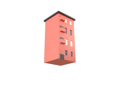 Low Poly Apartment v1 003 Low-poly 3D model