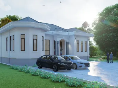 House Model Exterior Design 3ds Model Low-poly 3D model