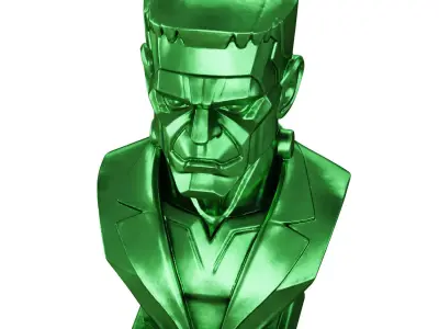 Metal bust of Frankenstein 3D model