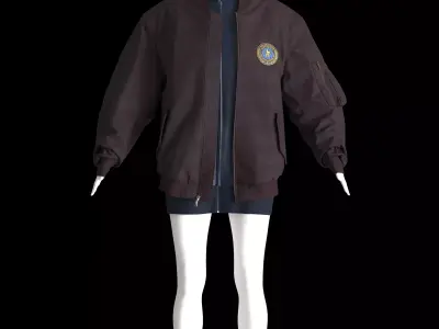 Balenciaga Oversize streetwear bomber jackets set  Low-poly 3D model