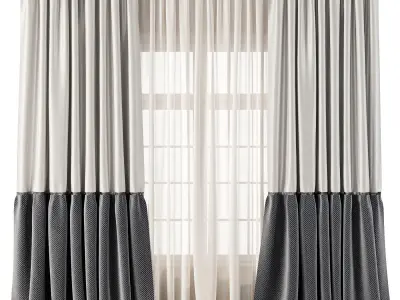 Herringbone Patterned Bottom Curtains 62 3D model
