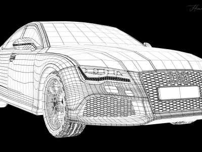 Car - Audi RS7 Sportsback   Low-poly 3D model