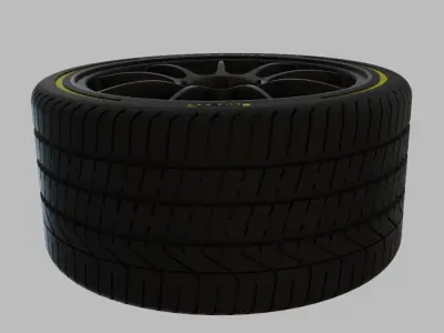 Miniature Enkei PF09 Rim and Tire - 3D Print - No Textures 3D print model
