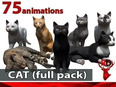 Cat pack 2 Low-poly 3D model