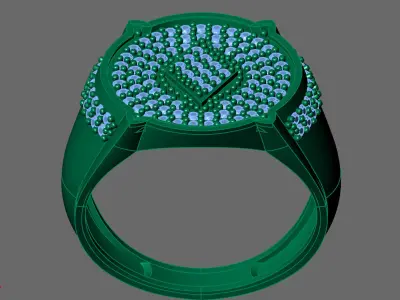 Gents Rings Diamond Men Ring STL 3DM 3D ready print model 3D print model