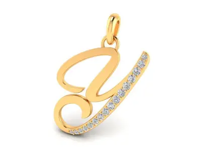 Pendant Alphabet Letter Y Diamond 3D print model