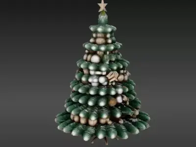 Christmas Tree 3D Model Holiday Print-Ready  Festive  Low-poly 3D model