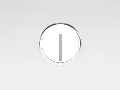 Twelve-Thirty silver circle with letter i Low-poly 3D model