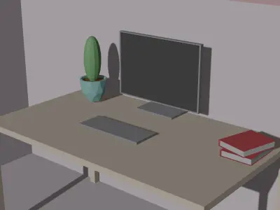 Pack of 4 types of cactus and pots Free low-poly 3D model