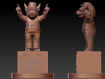 MARSHALL THUNDERING HERD FOOTBALL MASCOT STATUE  3D print model