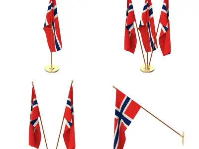 Norway Flag Pack 3D model