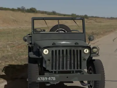 jeep willis low poly Low-poly 3D model