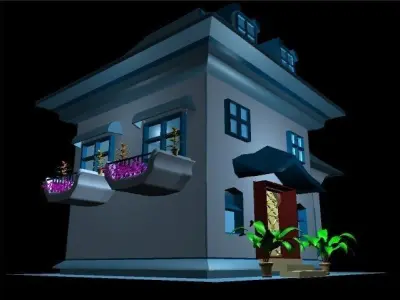 House at night 3D model