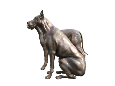 Dog Sculpture Low-poly 3D model