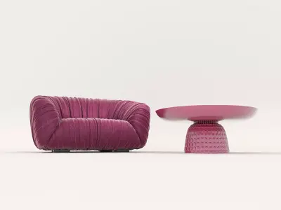Modern Coffee Table and Armchair Set 67 3D model
