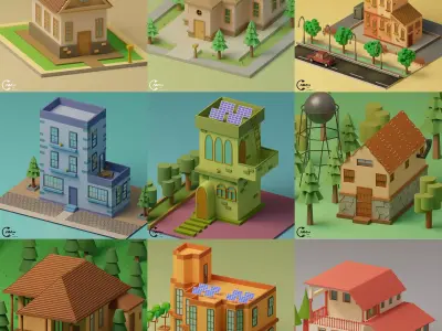 Lowpoly Houses Collection 1