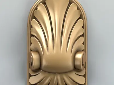 Carved decor vertical 001 3D model