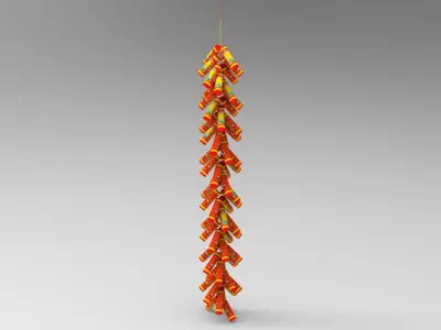 New Year Firecracker 3d Low-poly 3D model