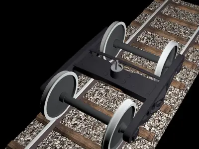 Train bogie Free low-poly 3D model