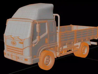 Faw Tiger Flatbed Truck 3D model