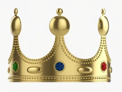 Gold crown with gems 3D model
