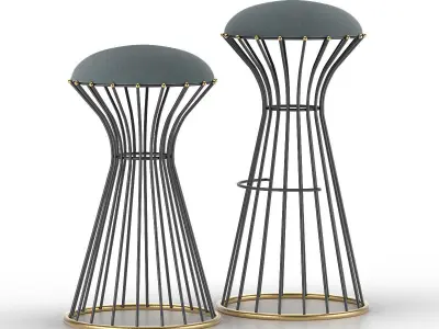 Adelphi Bar Counter Stool 3D model