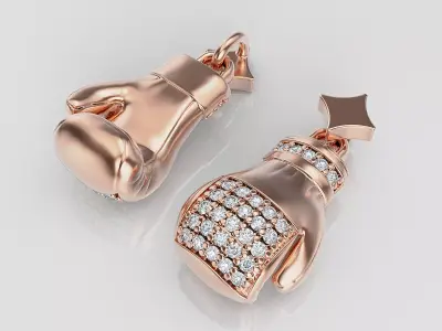 Boxing gloves pendant  3D print model