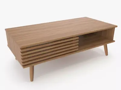 Wooden Sideboard v2 Low-poly 3D model