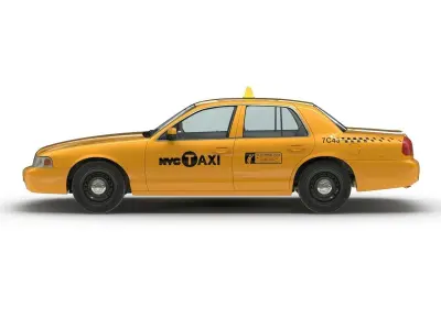 Generic Yellow Taxi Rigged 3D model