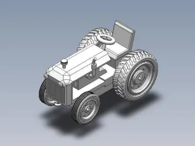 Wood Tractor Free 3D model
