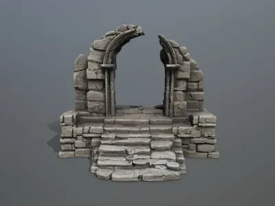 Ruin Gate Low-poly 3D model