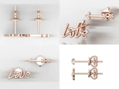 Earrings bi 6 3D print model