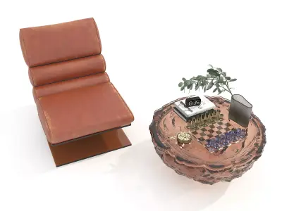 Modern Coffee Table and Armchair Set 72 3D model