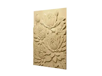 Modern Relief Wall Mural Decor CNC 3D Print 07  3D model