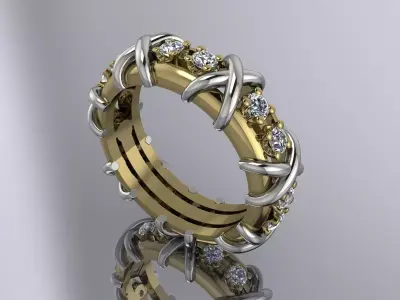 Tiffany Brand Jewelr Diamond Ring Gold 3D print model