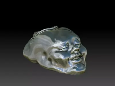 FACE-VASE silver skull 3D print model