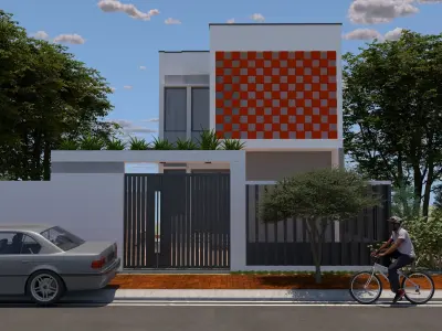 Modern style 2-storey house 3D model