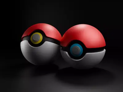Pokeboll Low-poly 3D model