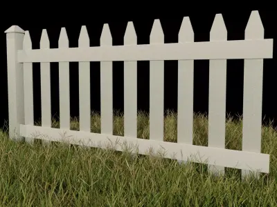 Low-Poly Fence Free low-poly 3D model