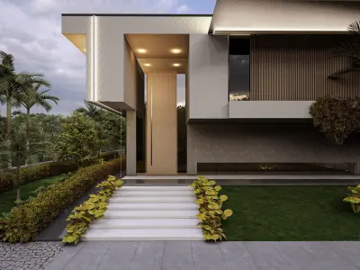 Modern Luxury Villa Exterior Design 3D Model  3D model