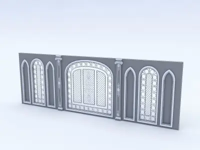Arabic Wall Panel Low-poly 3D model