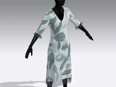Female Cloth Dress Low-poly 3D model
