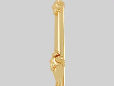 Classic 3D model of interior CNC sculpture gold inlaid 3D model