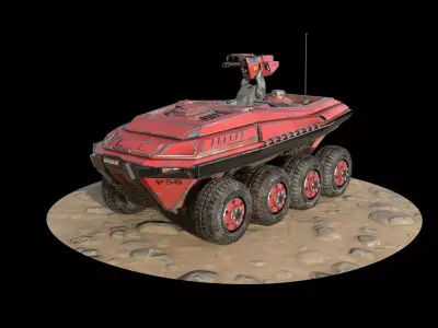 Sci Fi Armoured Personnel Carrier  APC Low-poly 3D model